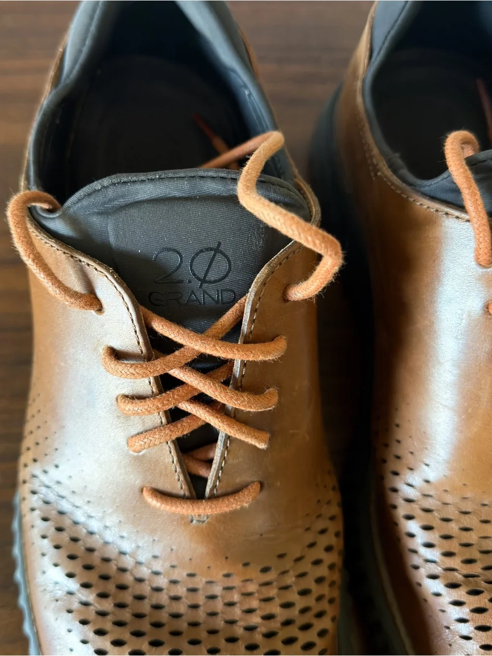 Cole Haan Men's 8.5M 2.ZEROGRAND Brown Leather Wingtip Oxford Shoes C25351